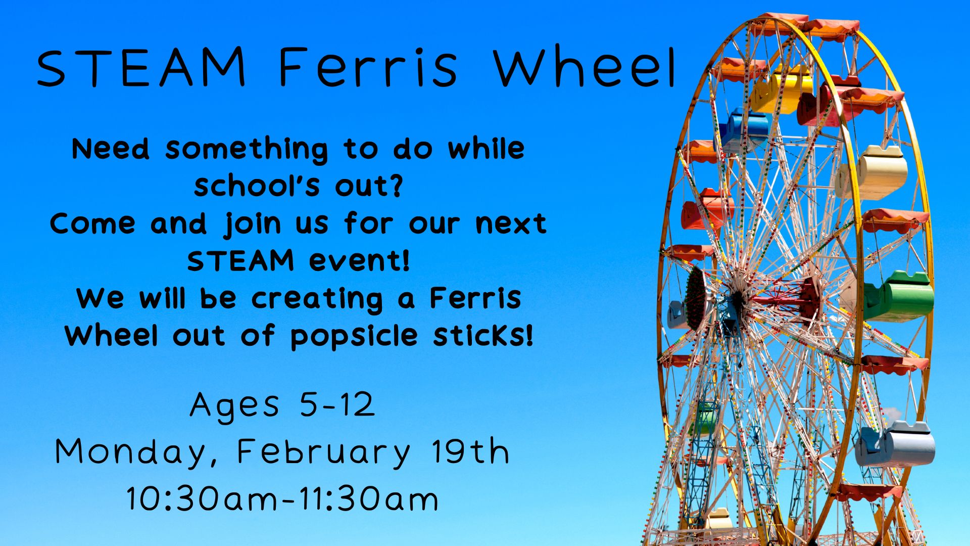 STEAM Ferris Wheel | Kids Out and About Rochester